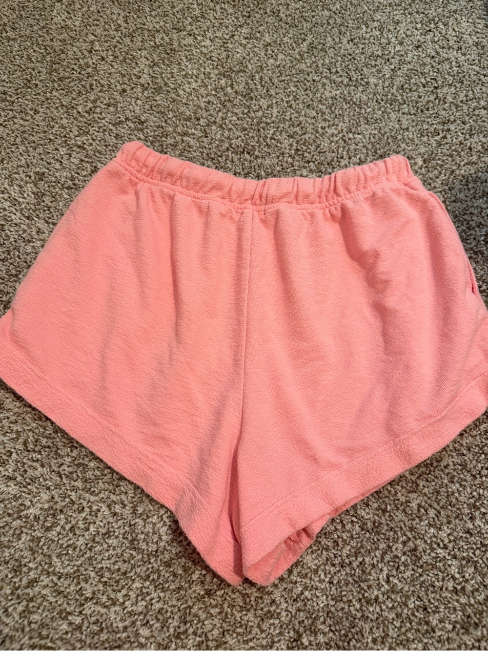 AERIE American Eagle Coral Pink Terry Cloth Half Zip Shorts SUMMER Lounge Set - Picture 7 of 10